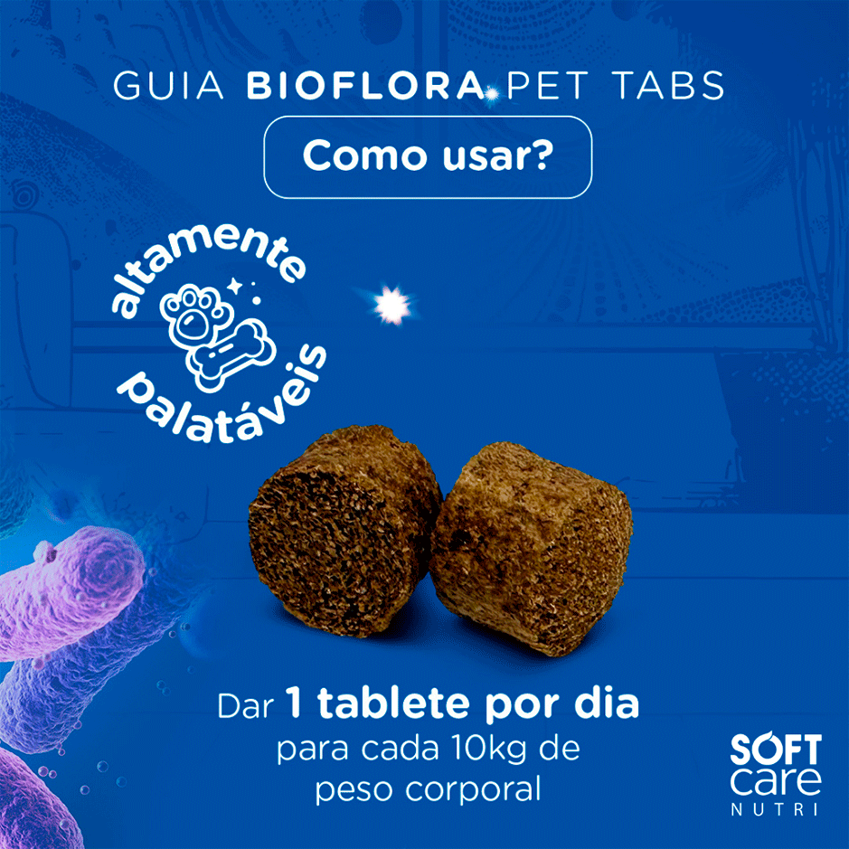 Suplemento Alimentar Soft Care Nutri Bioflora Pet Tab - 30 Tabletes