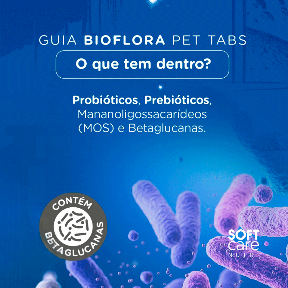 Suplemento Alimentar Soft Care Nutri Bioflora Pet Tab - 30 Tabletes