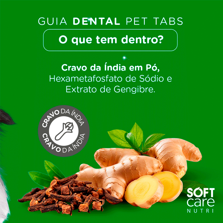 Suplemento Alimentar Soft Care Nutri Dental Pet Tabs - 8 Tabletes