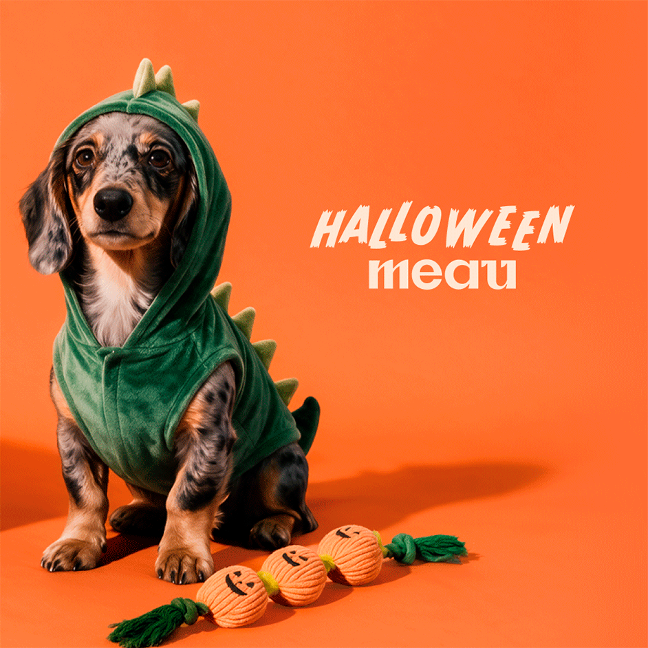 Fantasia Meau Halloween Dinossauro - Tam. G