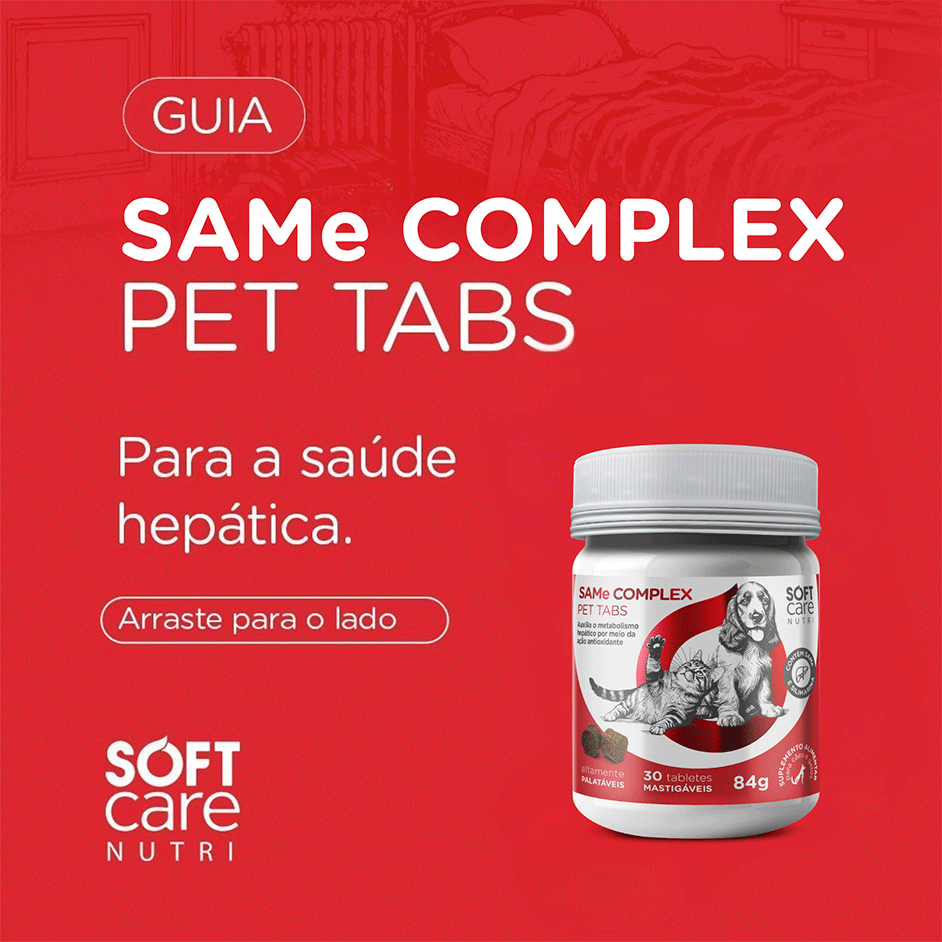 Suplemento Alimentar Soft Care Nutri SAMe Complex Pet Tabs para Cães e Gatos - 30 Tabletes