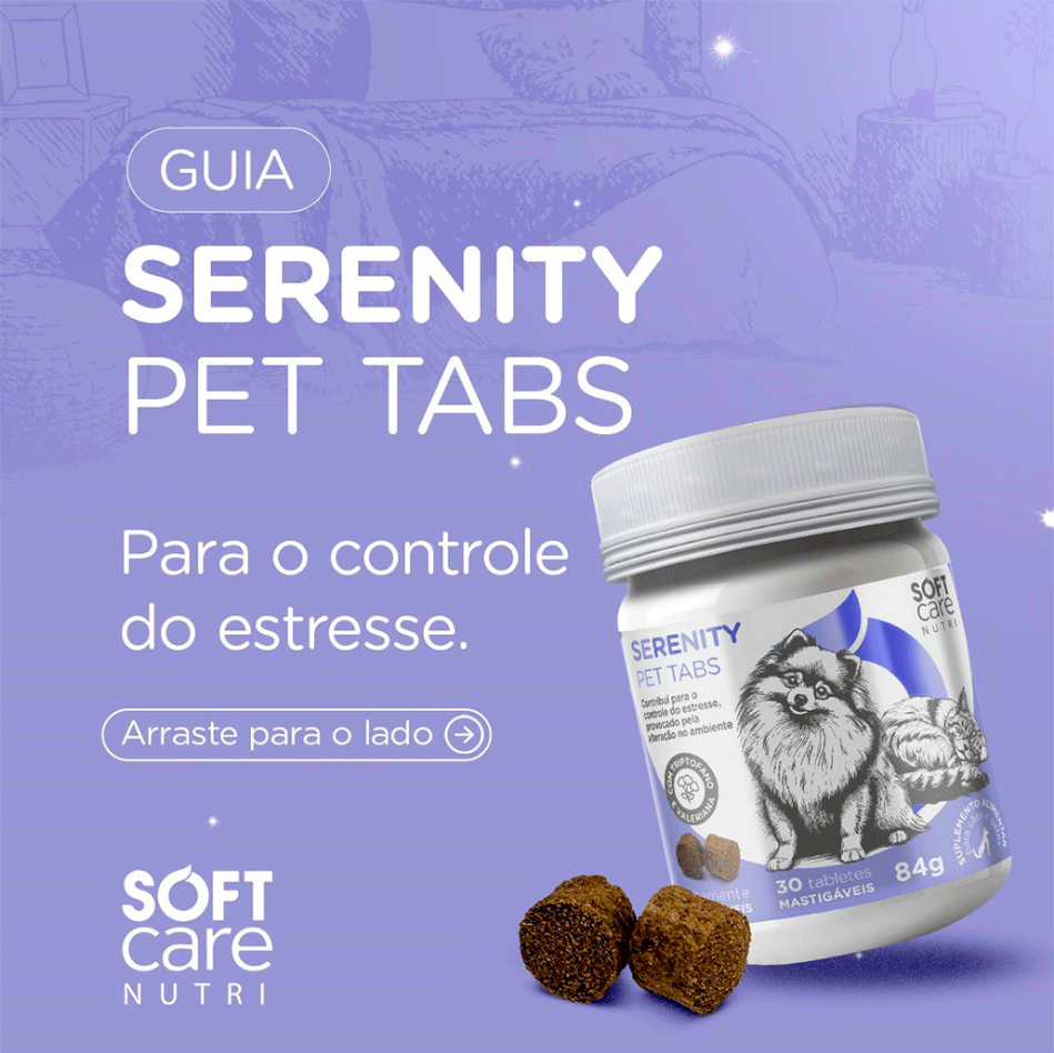 Suplemento Alimentar Soft Care Nutri Serenity Pet Tabs para Cães e Gatos - 30 Tabletes