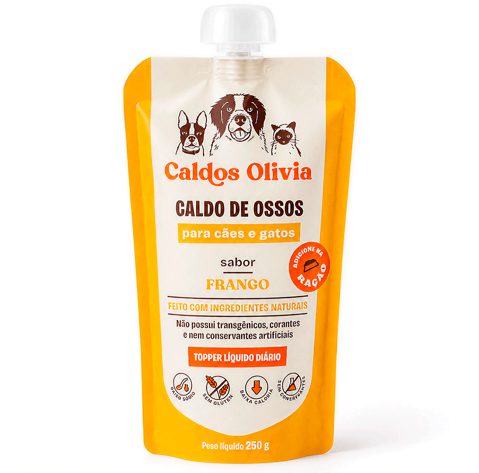 Caldo de ossos Olivia para Cães e Gatos sabor Frango - 250 g