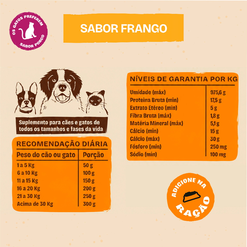 Caldo de ossos Olivia para Cães e Gatos sabor Frango - 250 g