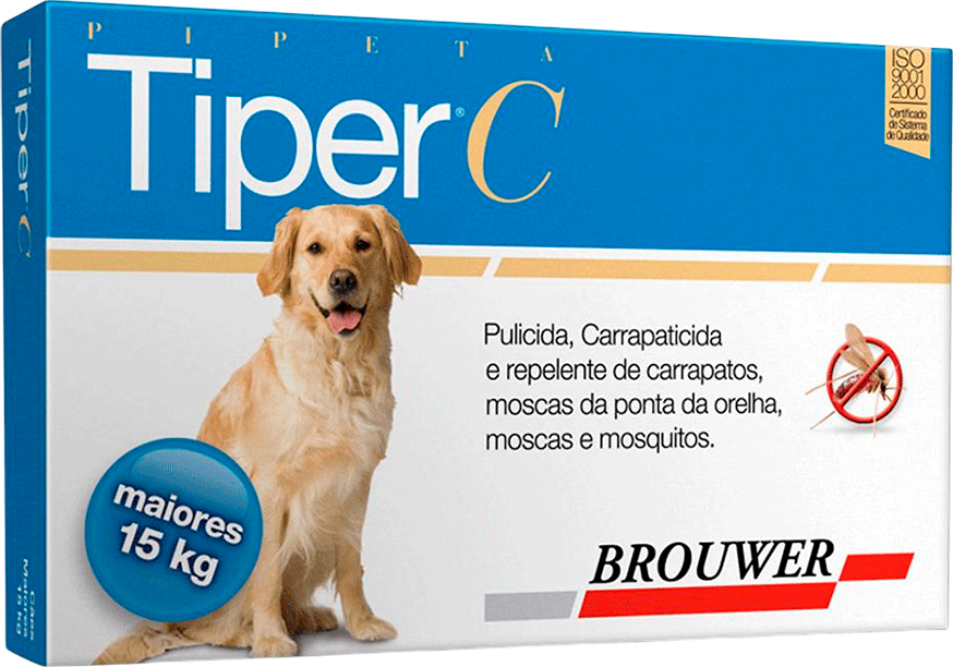 Antipulgas e Carrapatos Brouwer Tiper C para Cães acima de 15Kg - 1 Pipeta