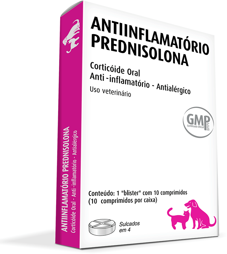 Anti-inflamatório Prednisolona para Cães e Gatos - 10 Comprimidos
