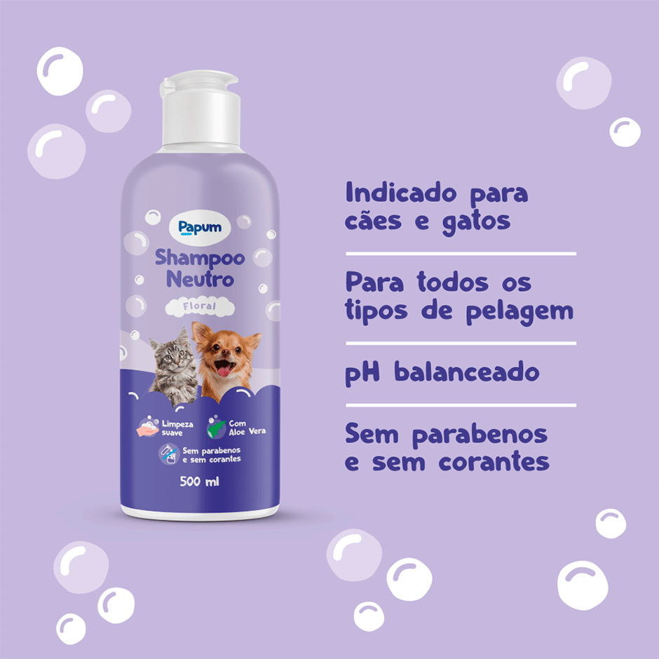 Shampoo Neutro Papum para Cães e Gatos - 500 ml