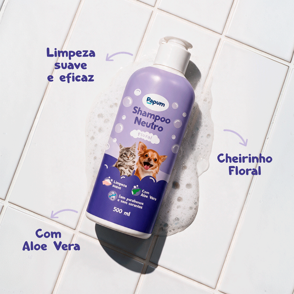 Shampoo Neutro Papum para Cães e Gatos - 500 ml