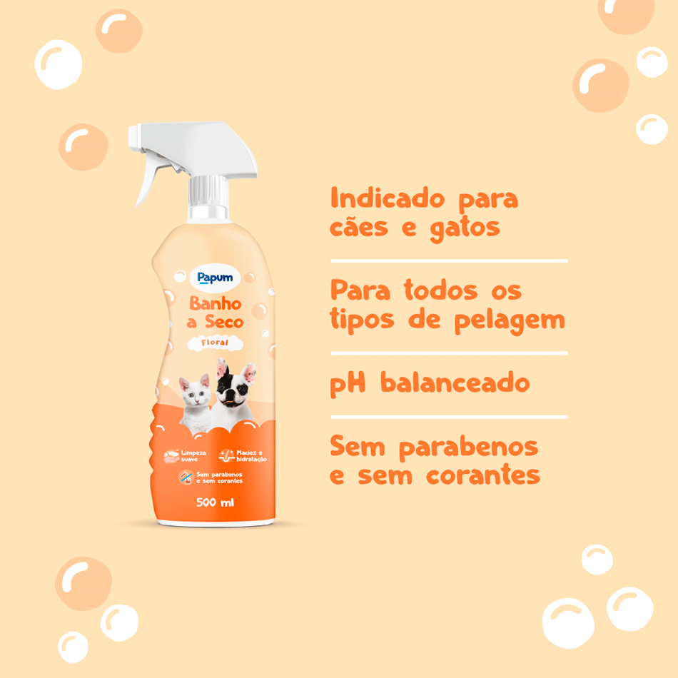 Banho a Seco Papum para Cães e Gatos - 500 ml