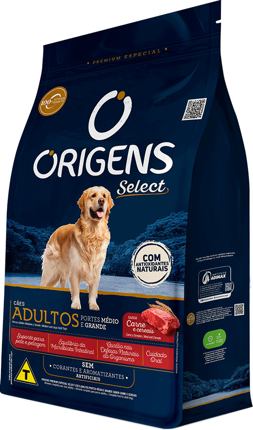 Ração Seca Origens Carne e Cereais Cães Adultos - 20Kg