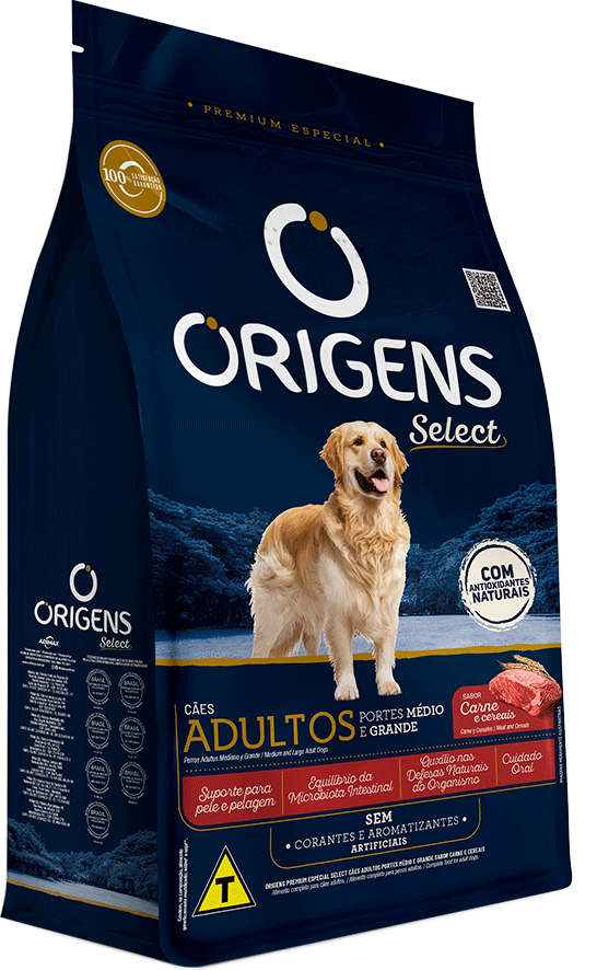 Ração Seca Origens Carne e Cereais Cães Adultos - 20Kg