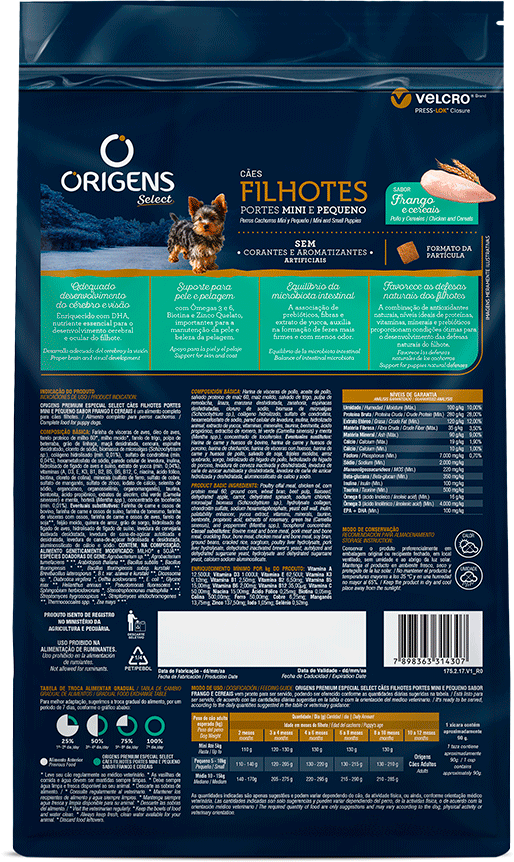 Ração Seca Origens Frango e Cereais Cães Filhotes - 10,1Kg