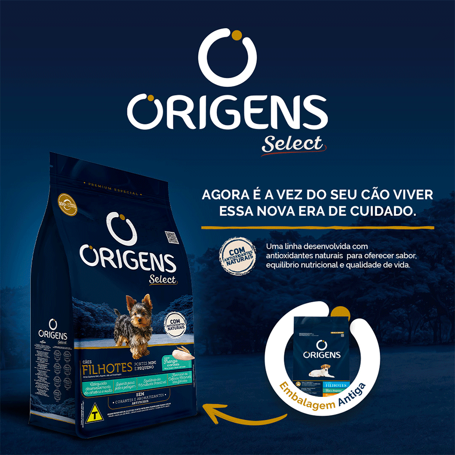 Ração Seca Origens Frango e Cereais Cães Filhotes - 10,1Kg