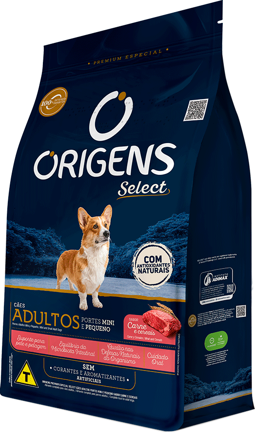 Ração Seca Origens Carne e Cereais para Cães de Porte Mini e Pequeno - 15Kg