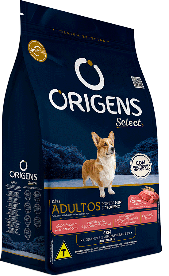Ração Seca Origens Carne e Cereais para Cães de Porte Mini e Pequeno - 15Kg