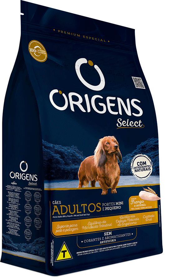 Ração Seca Origens Frango e Cereais Cães Adultos Raças Minis e Pequenas - 10,1Kg