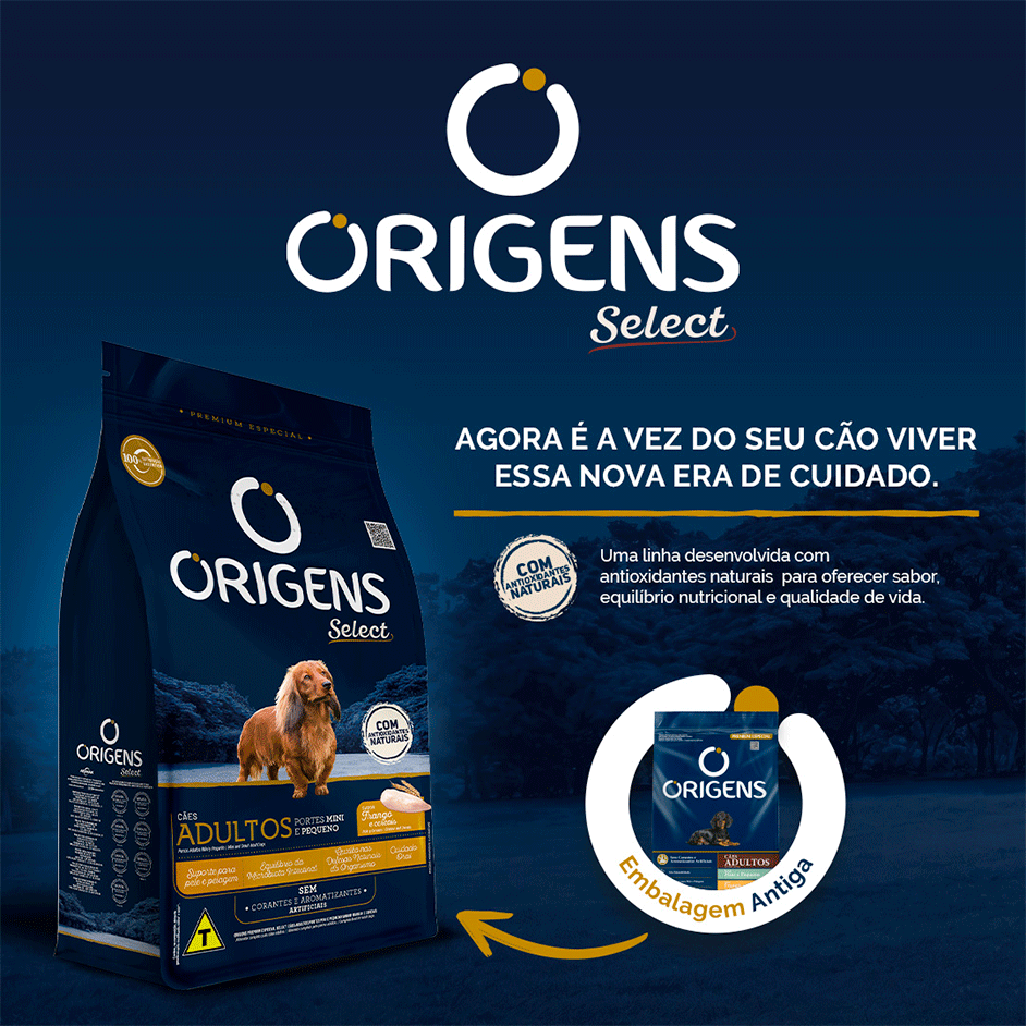 Ração Seca Origens Frango e Cereais Cães Adultos Raças Minis e Pequenas - 10,1Kg