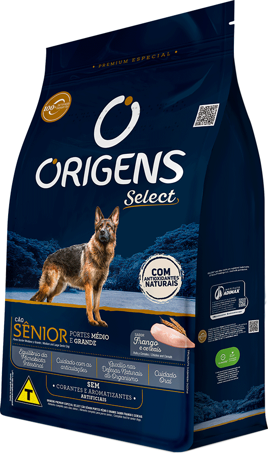 Ração Seca Origens Frango e Cereais Integrais para Cão Sênior - 15Kg
