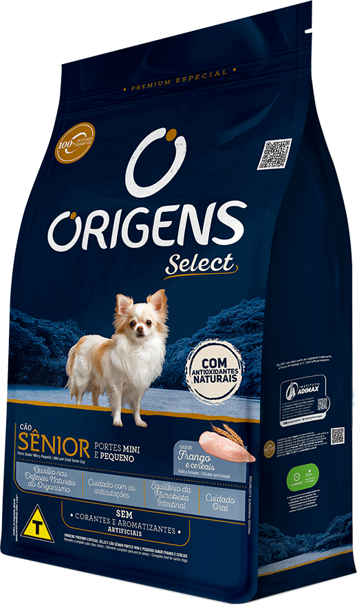 Ração Seca Origens Frango e Cereais Integrais para Cães Sênior Raças Mini e Pequena - 10,1Kg