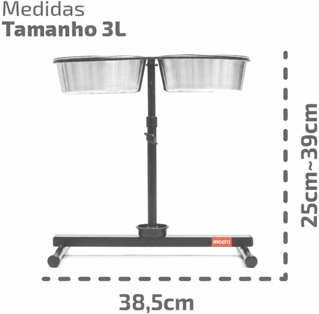 Comedouro Meau Duplo Antiformiga Médio - 3 L