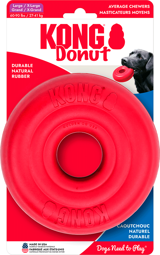 Brinquedo Kong Donut Vermelho para Cães - Tam. G