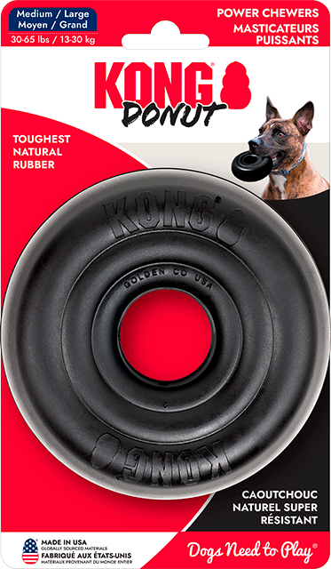 Brinquedo Kong Donut Preto para Cães - Tam. Único