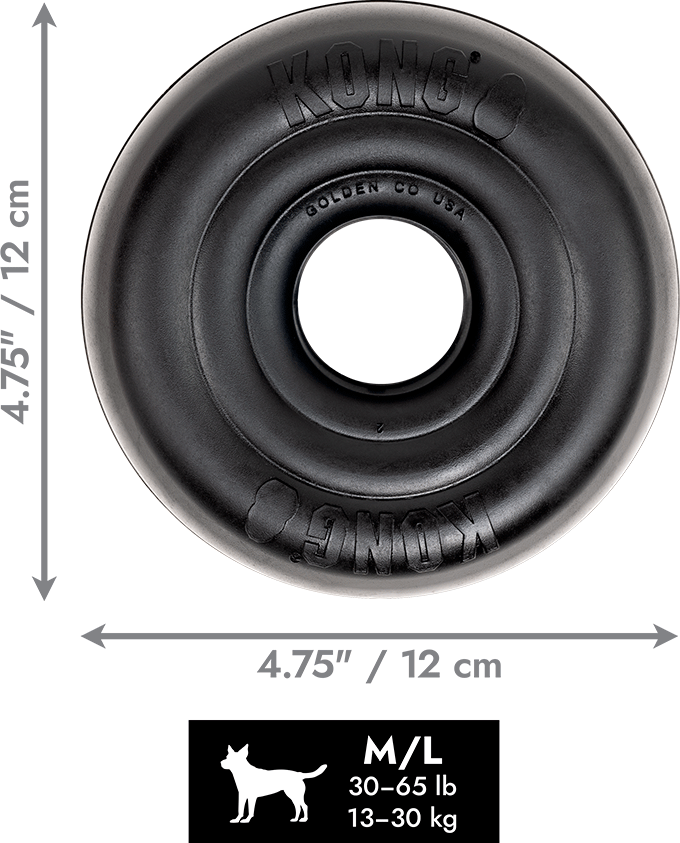 Brinquedo Kong Donut Preto para Cães - Tam. Único