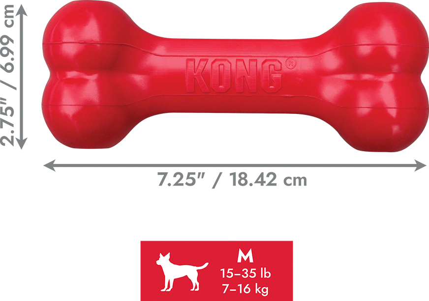 Brinquedo Porta Petisco Kong Goodie Bone Vermelho para Cães - Tam. Único