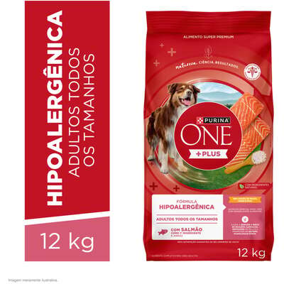 Ração Seca Purina One Plus Hipoalergênica para Cães Adultos Todas as Raças sabor Salmão
