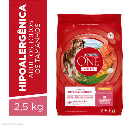 Ração Seca Purina One Plus Hipoalergênica para Cães Adultos Todas as Raças sabor Salmão