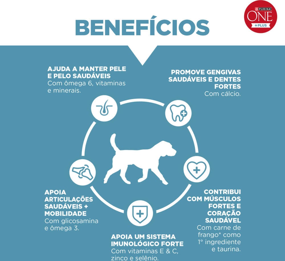 Ração Seca Purina One Plus Articulações Saudáveis para Cães Adultos Todas as Raças sabor Frango - 2,5Kg