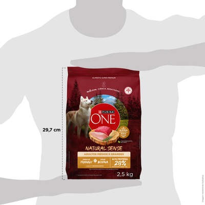 Ração Seca Purina One Natural Sense para Cães Adultos Raças Média e Grande sabor Frango e Carne
