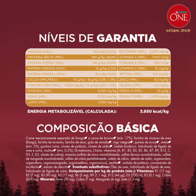 Ração Seca Purina One Natural Sense para Cães Adultos Raças Média e Grande sabor Frango e Carne