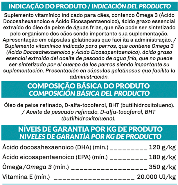 Suplemento Vitamínico Organnact Omega 3 Dog 500 - 15 g
