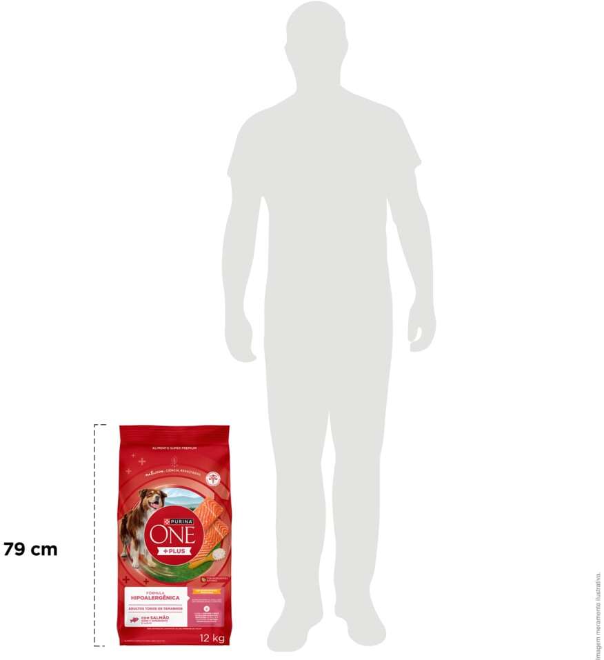 Ração Seca Purina One Plus Hipoalergênica para Cães Adultos Todas as Raças sabor Salmão - 12Kg