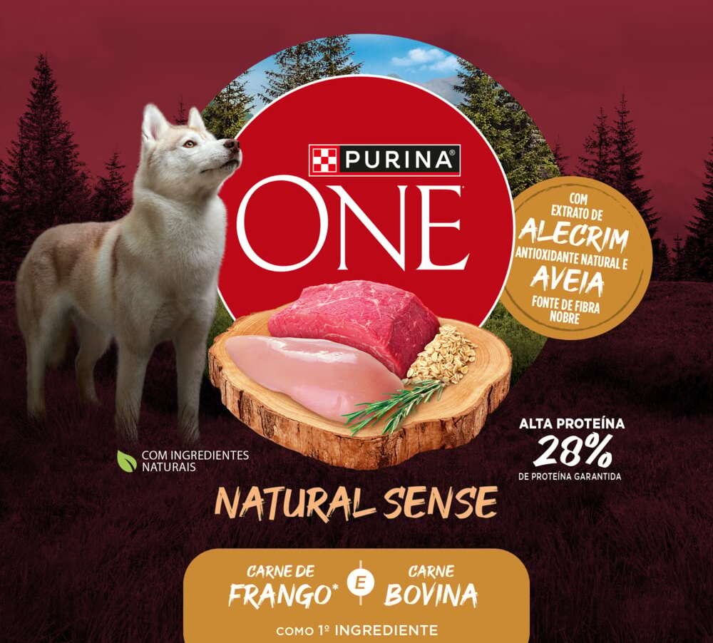 Ração Seca Purina One Natural Sense para Cães Adultos Raças Média e Grande sabor Frango e Carne - 2,5Kg