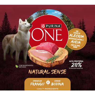 Ração Seca Purina One Natural Sense para Cães Adultos Raças Média e Grande sabor Frango e Carne
