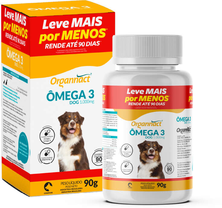 Suplemento Vitamínico Organnact Omega 3 Dog 1000 - 90 g