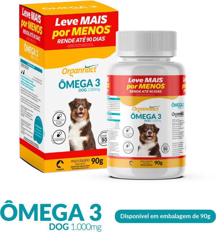 Suplemento Vitamínico Organnact Omega 3 Dog 1000 - 90 g