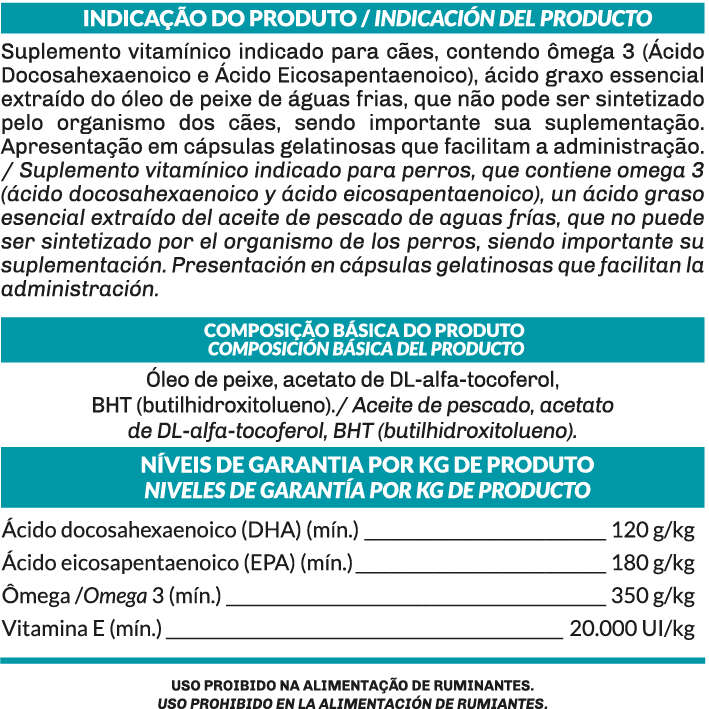 Suplemento Vitamínico Organnact Omega 3 Dog 1000 - 90 g