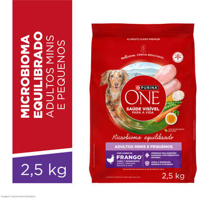 Ração Seca Purina One Microbioma Equilibrado para Cães Adultos Raças Mini e Pequena sabor Frango