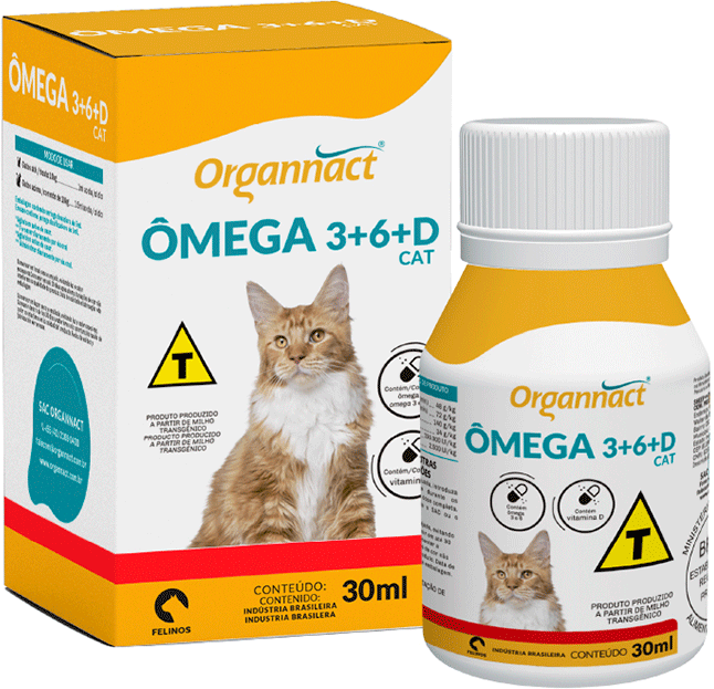 Suplemento Vitamínico Organnact Ômega 3+6+D Cat - 30 mL