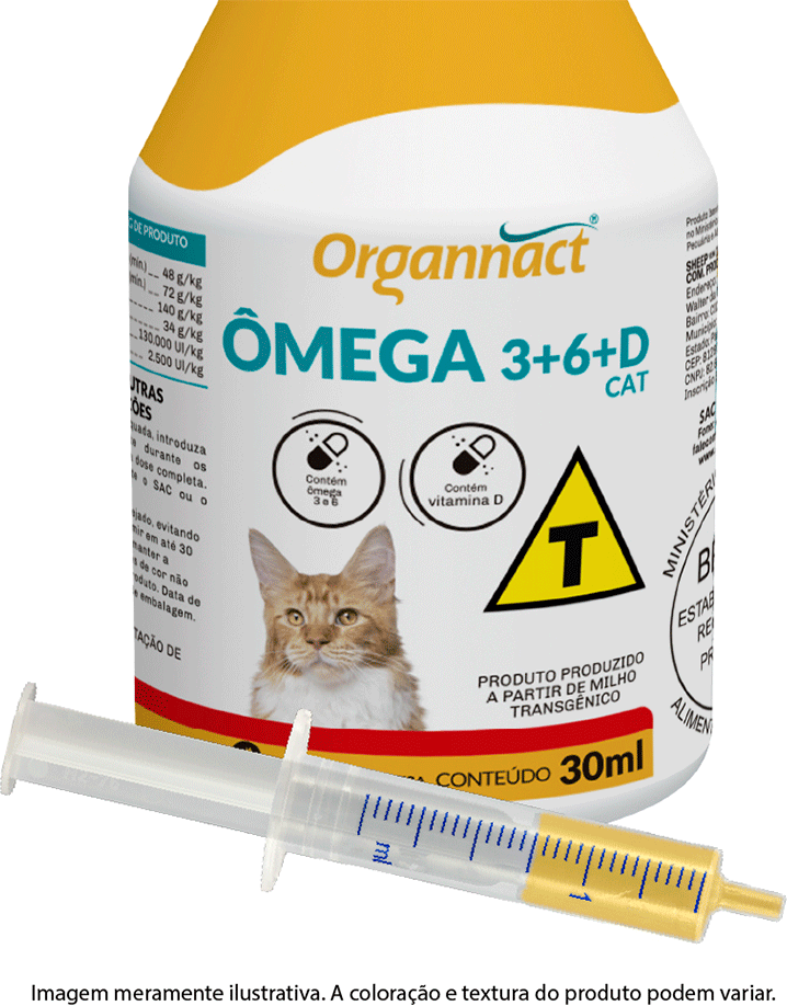 Suplemento Vitamínico Organnact Ômega 3+6+D Cat - 30 mL