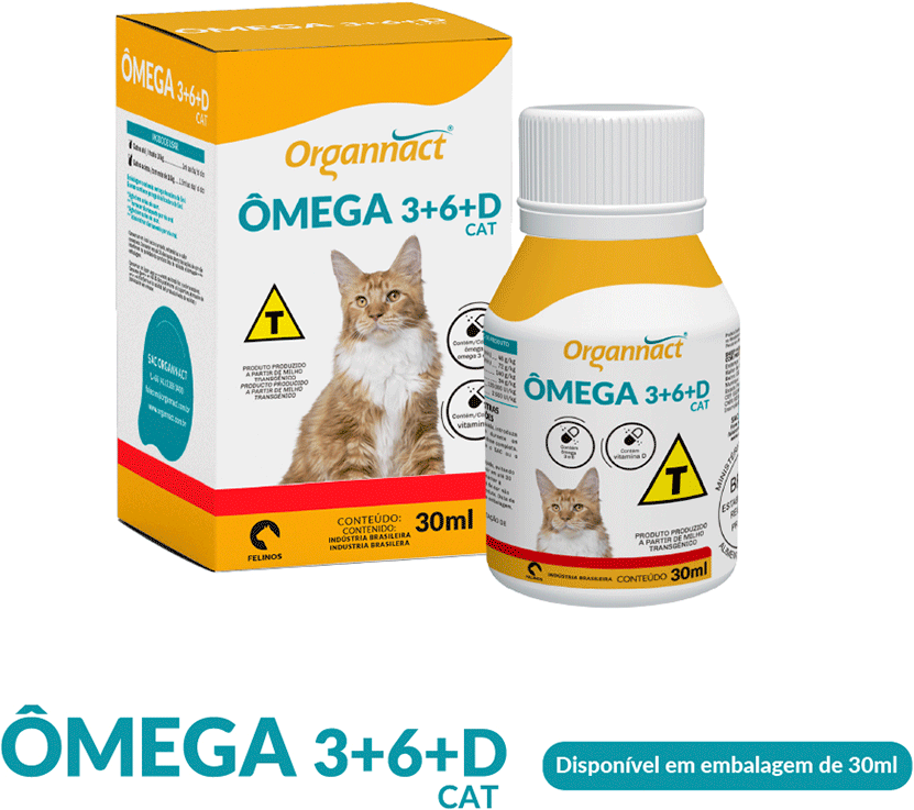 Suplemento Vitamínico Organnact Ômega 3+6+D Cat - 30 mL