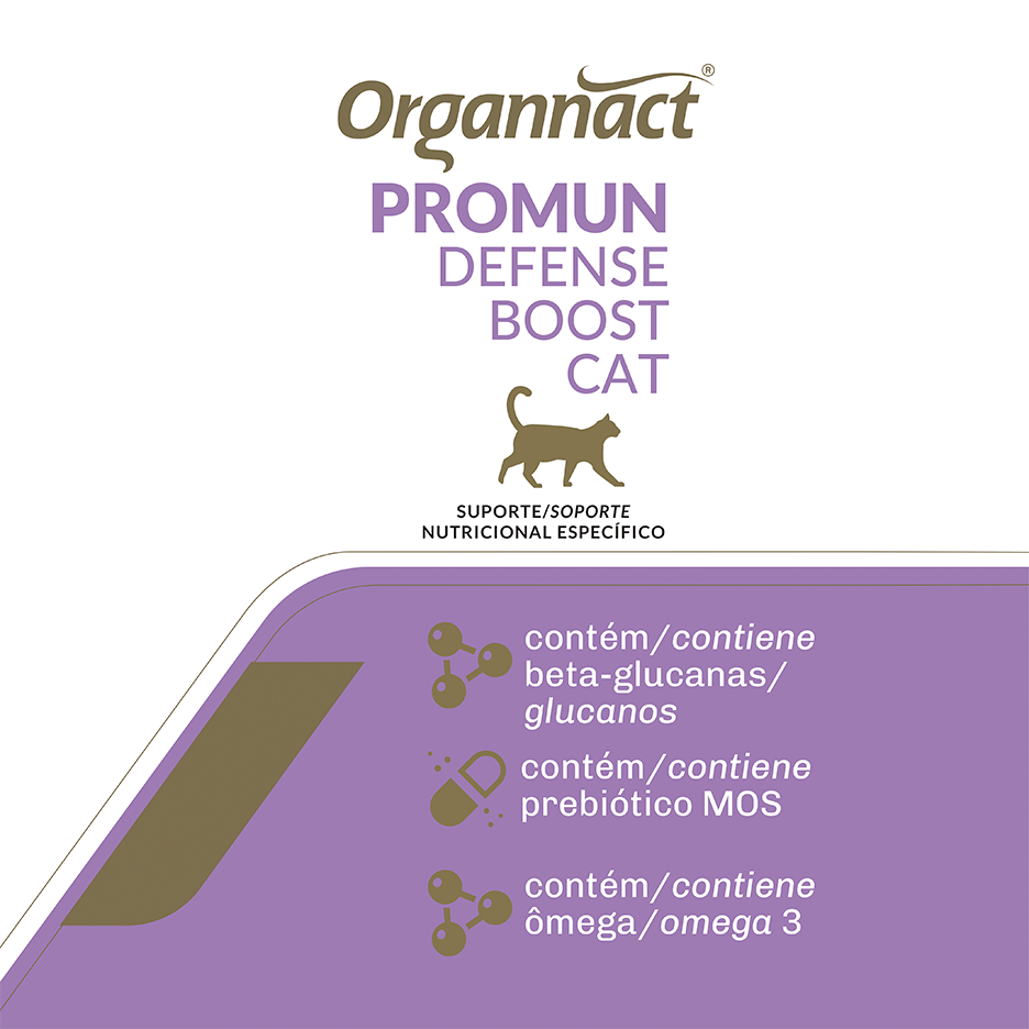 Suporte Nutricional Específico Organnacat Promun Defense Boost Cat - 3 mL