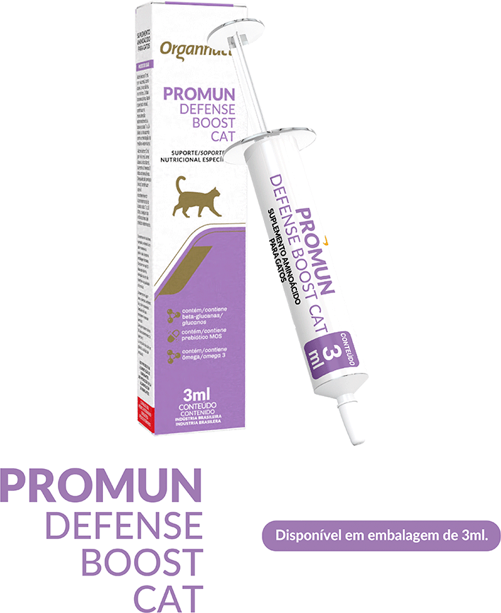 Suporte Nutricional Específico Organnacat Promun Defense Boost Cat - 3 mL