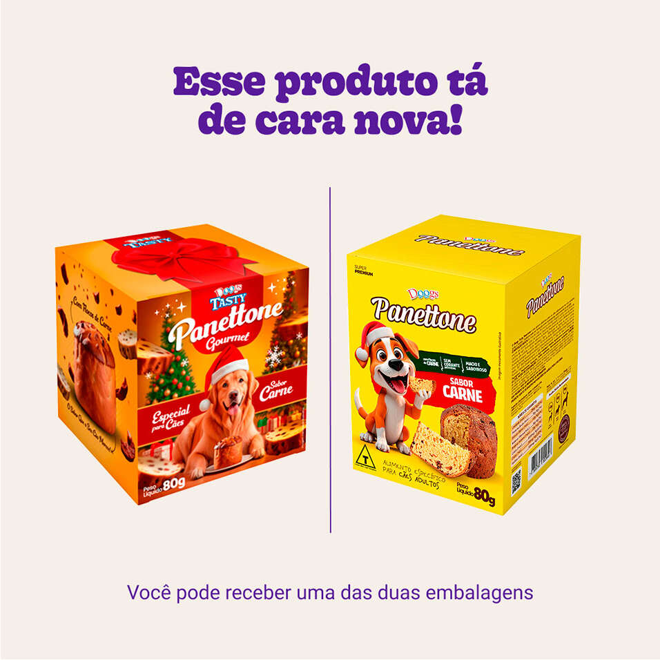 Panetone Doogs Tasty para Cães Adultos sabor Carne - 80 g