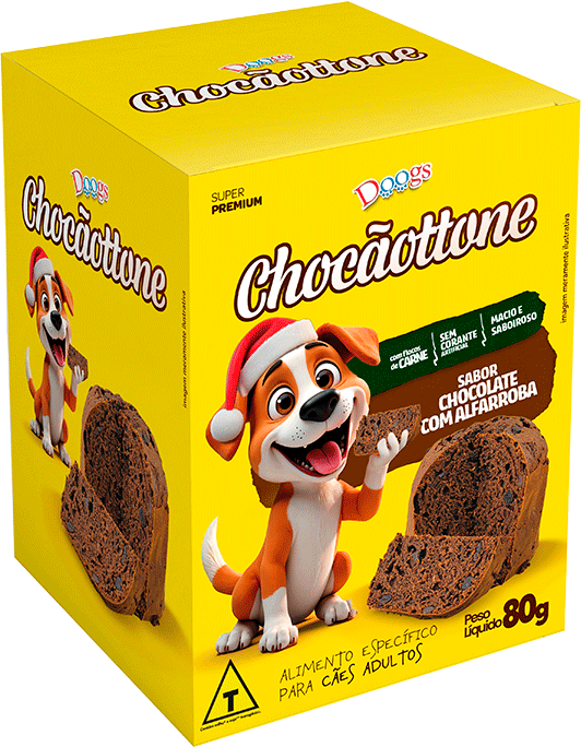 Chocãottone Doogs Tasty para Cães Adultos sabor Chocolate - 80 g