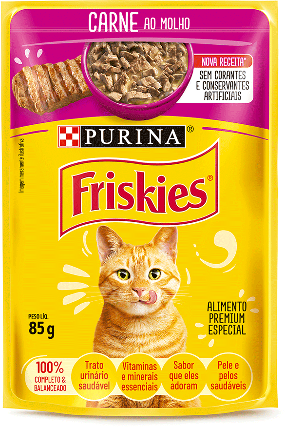 Ração Úmida Friskies para Gatos Adultos Sabor Frango 85 g - Leve 15 Pague 12