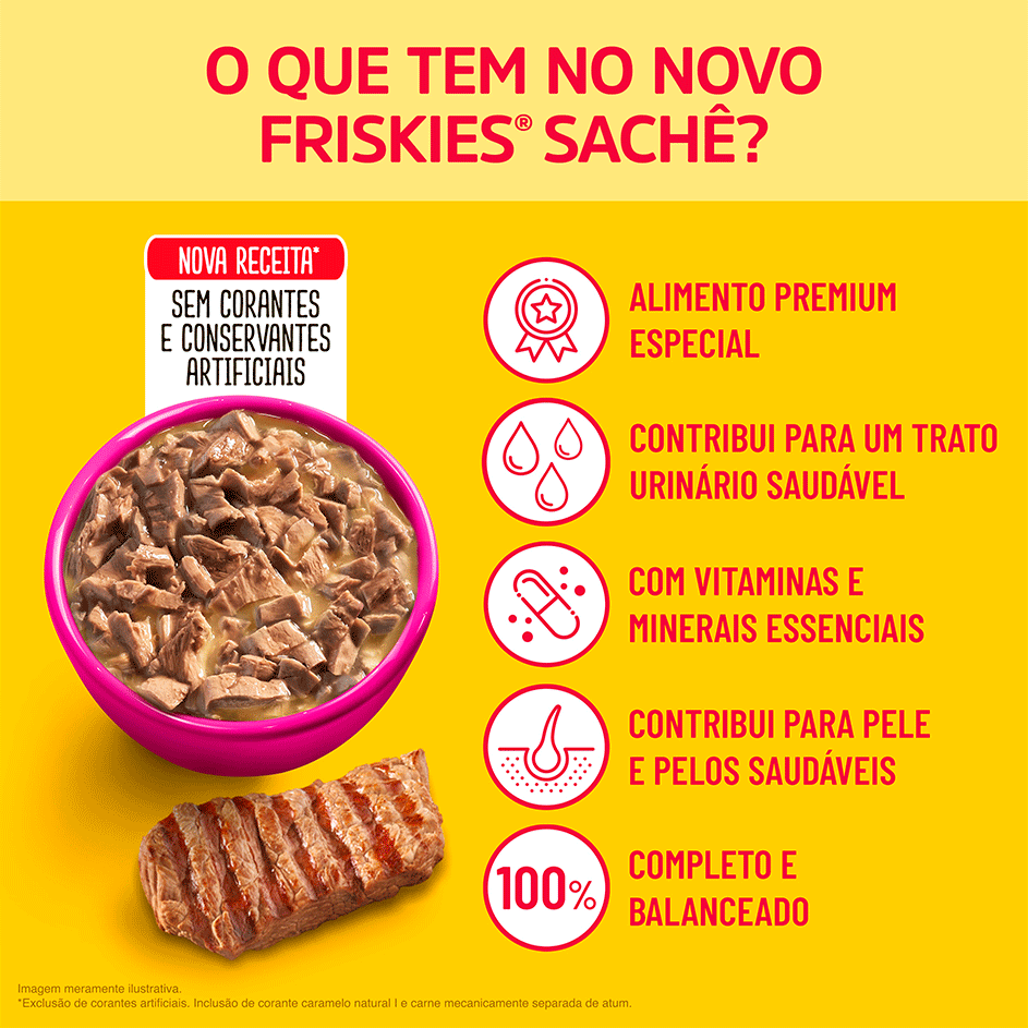 Ração Úmida Friskies para Gatos Adultos Sabor Frango 85 g - Leve 15 Pague 12